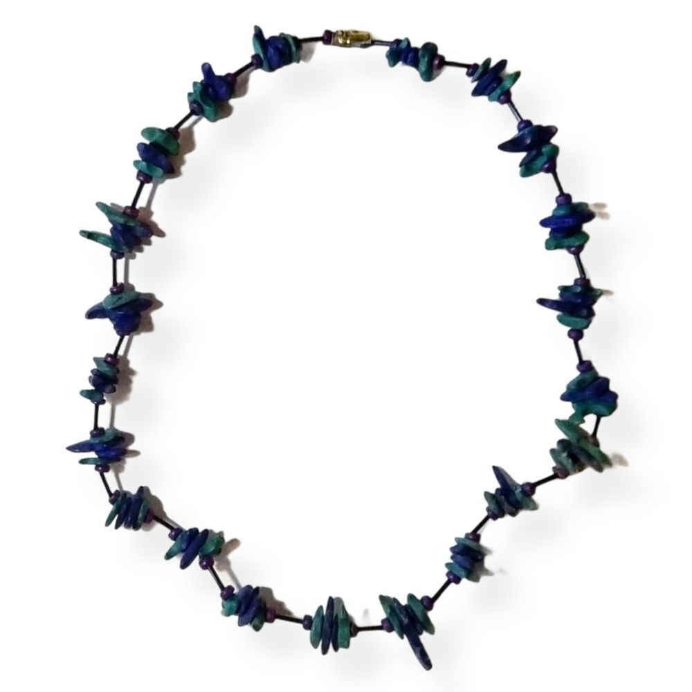 Vintage Blue & Green Coral Necklace